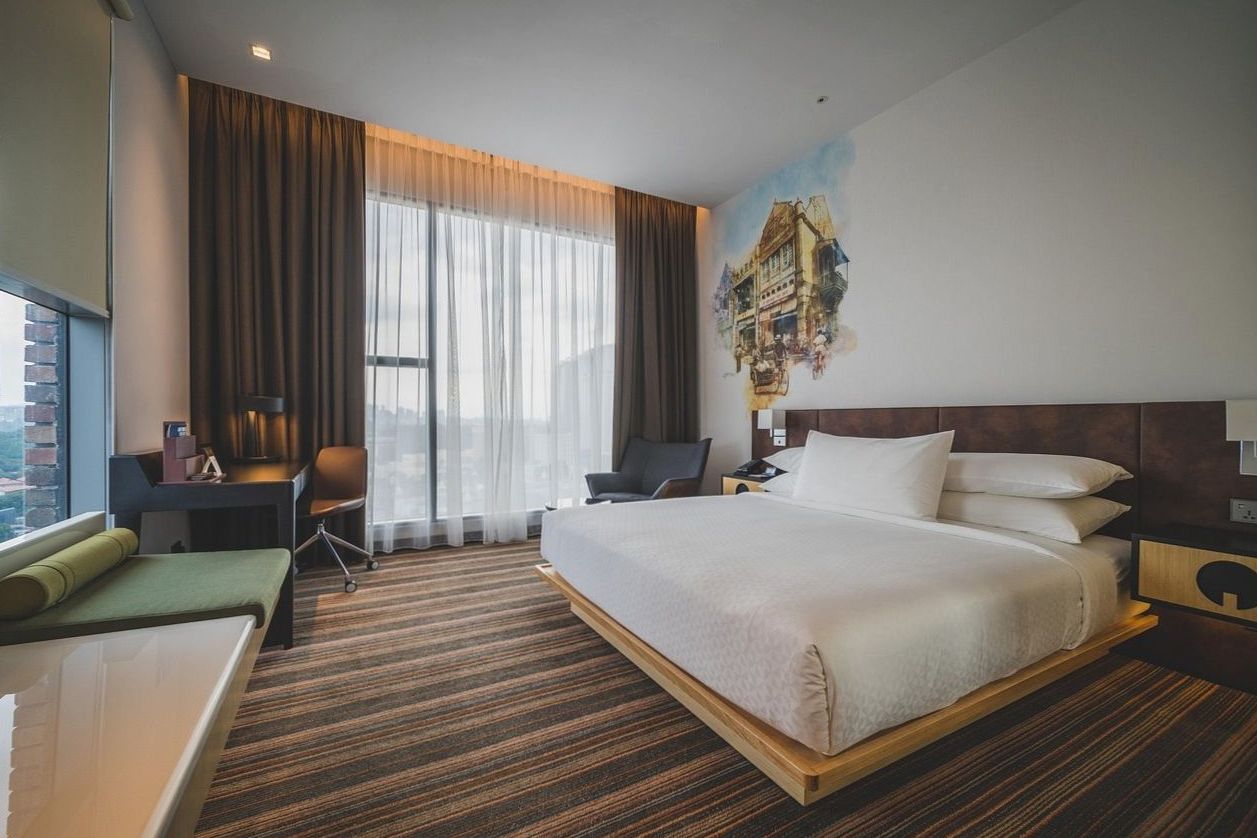 Twin beds with reading lights